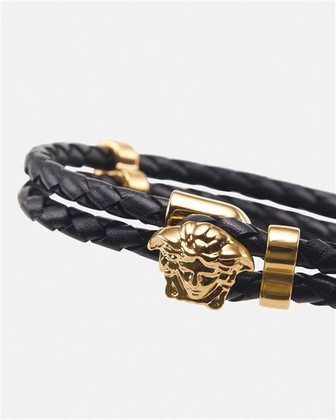 versace gold medusa chain bracelet|Versace Medusa braided leather bracelet.